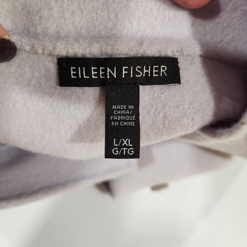 Eileen Fisher Wool Cashmere Oversized Double-Breasted Coat - Picture 7 of 7